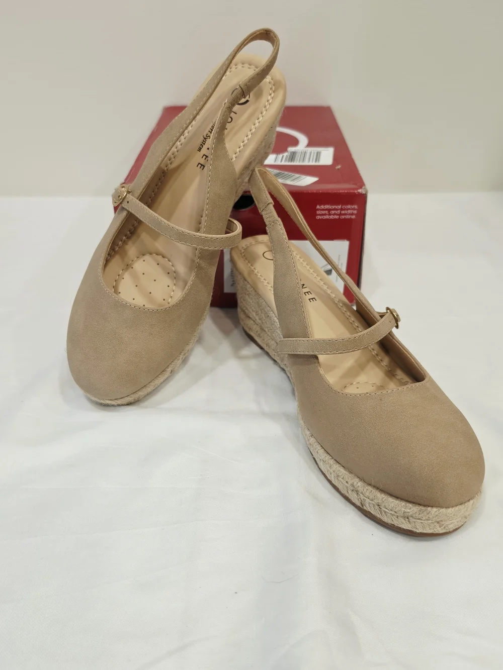 Journee Collection Asmyna Sand Espadrille Wedge Slingback US Size 9